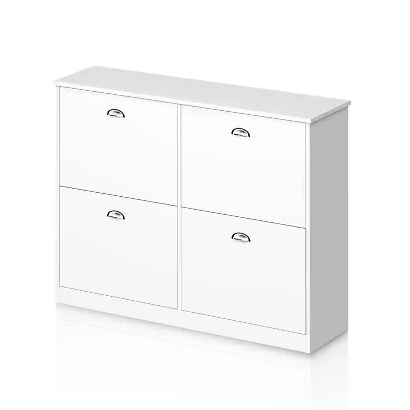Shoe Cabinet, Narrow Shoe Rack with 4 Drawers and Metal Handle, Shoe Storage for Entryway, Foyer, Hallway, Bedroom